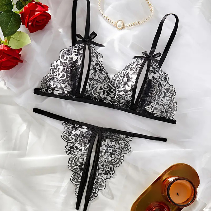 Black Hot Crotchless Sexy Wome - Sheer Bra Lace ulasan dan harga