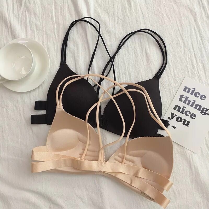 1 Piece Fashion Triangle Cup B - Plunge Bra Push Up ulasan dan harga